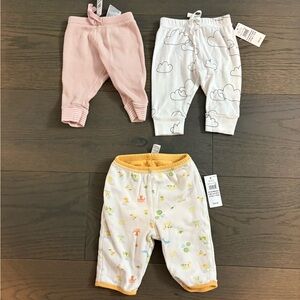 Baby gap cotton pants 0-3M NWT retail $45 each